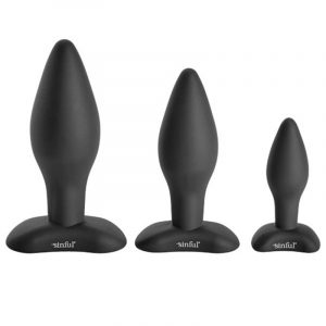 sinful bumbum silicone butt plug set anal sexlegetøj
