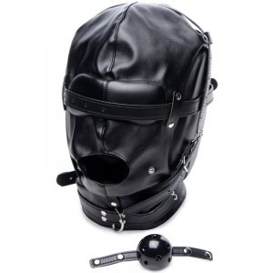 strict leather deprivation hood ny latex tøj