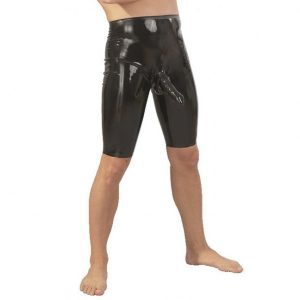 Late X Latex Lang Shorts med Penis Sleeve Mænd